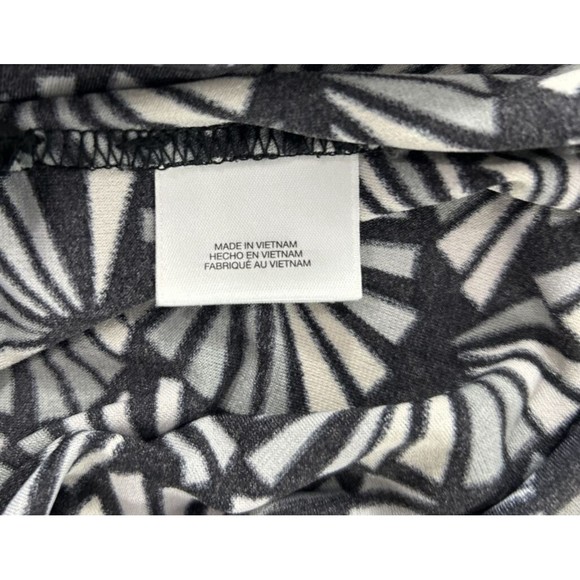 Anne Klein Size Small Black Gray‎ Faux Wrap Dress Geometric Body Con Career - Picture 6 of 11